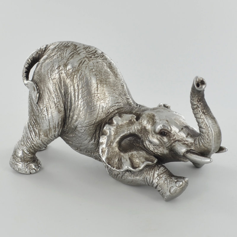 Sais Silver Elephant Arching Sculpture