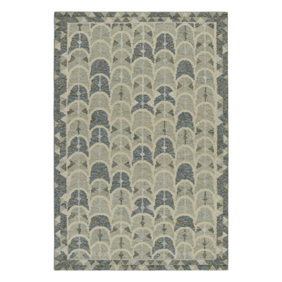 Rug & Kilim’S Scandinavian Style Kilim With Gray And Blue Geometric Patterns