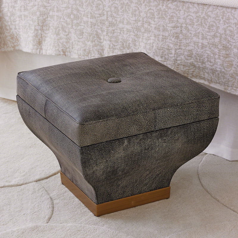 Churchill Square Faux Leather Storage Ottoman in Brown