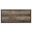 Table basse rectangulaire rustique en chêne et noir avec structure en métal, étagère à un seul niveau, plateau de 15 mm recouvert d'un placage papier PU, For & End Design Concepts, agencement d'étagères, épaisseur, agencement