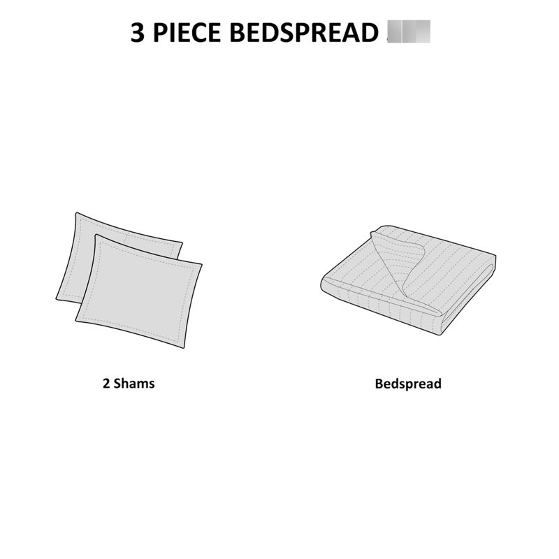 3 couvre-lits en chenille de coton 3 pièces - double / grand, avec 2 taies décoratives, pour une chambre à coucher chaleureuse