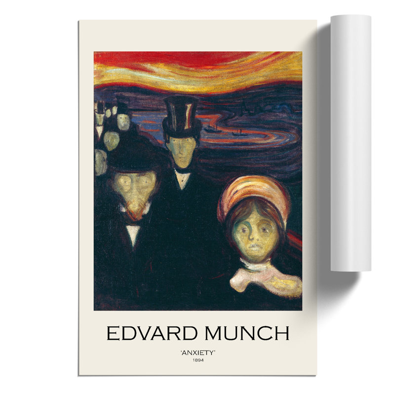 Anxiety Print by Edvard Munch - Frameless Print, 30cm H x 21cm W x 0.1cm D