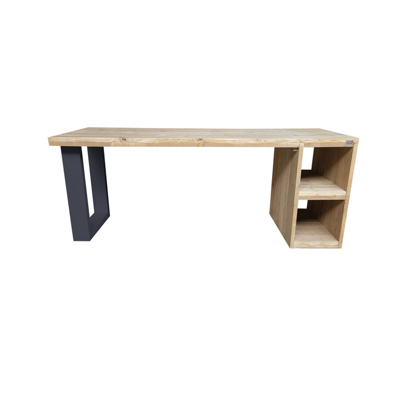 Esterbrook Solid Wood Writing Desk, Black, 75cm H x 150cm W x 70cm D