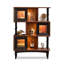 Brun clair + noir massif + bois manufacturé + vitrines