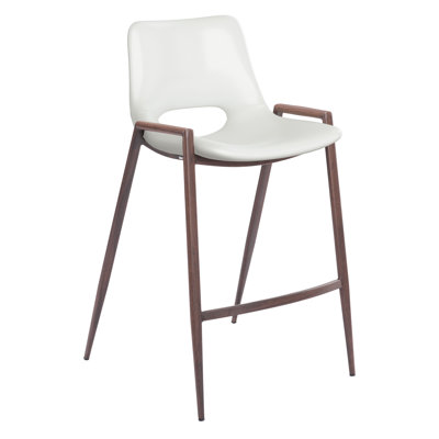 Upholstered Counter Stool with Metal Frame
