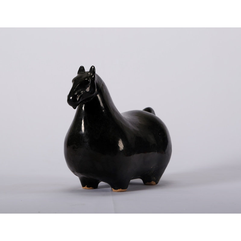 Ceramic Garden Statue, Dark Blue/Black