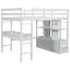 Lit mezzanine multifonctionnel en bois et en MDF avec rangement et bureau pour la maison