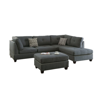 Canapé modulaire 3 pièces en bleu gris