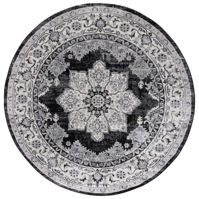 Damyon Performance Oriental Rug, Round 6'7"