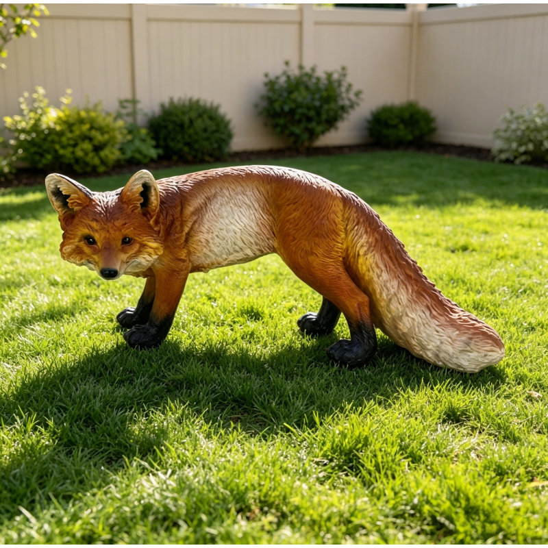 Figurine de renard roux sauvage en résine