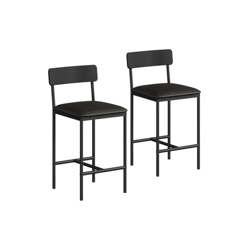Counter Stool with Metal Frame, 2, Black