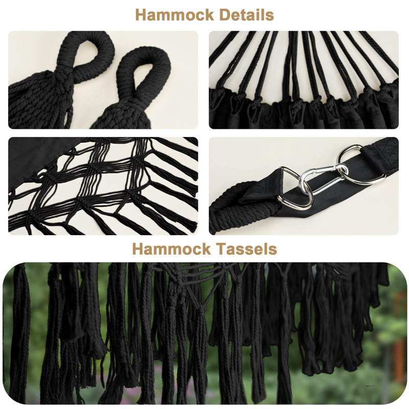 Double Hammock, 1-Pack, (Black), Black