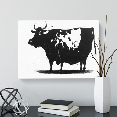 Monochrome Cow Art Vol.4 Abstract - Wrapped Canvas Print