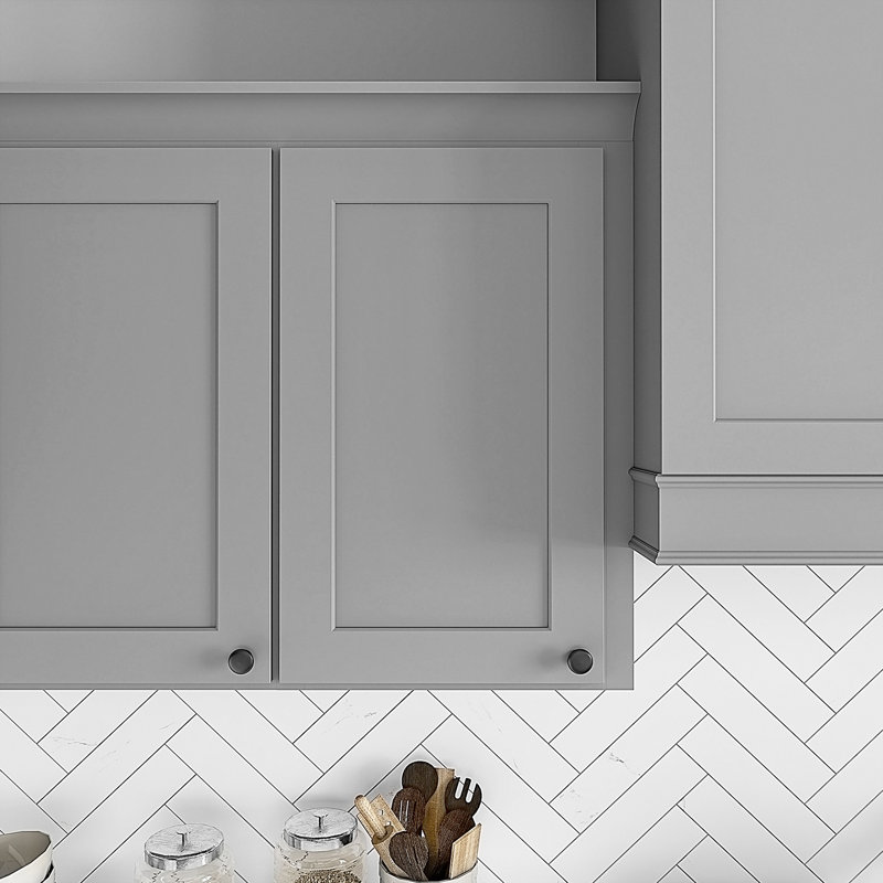Armoire de cuisine en bois massif prête à assembler, Gris, H 30 po x l 18 po x P 12 po