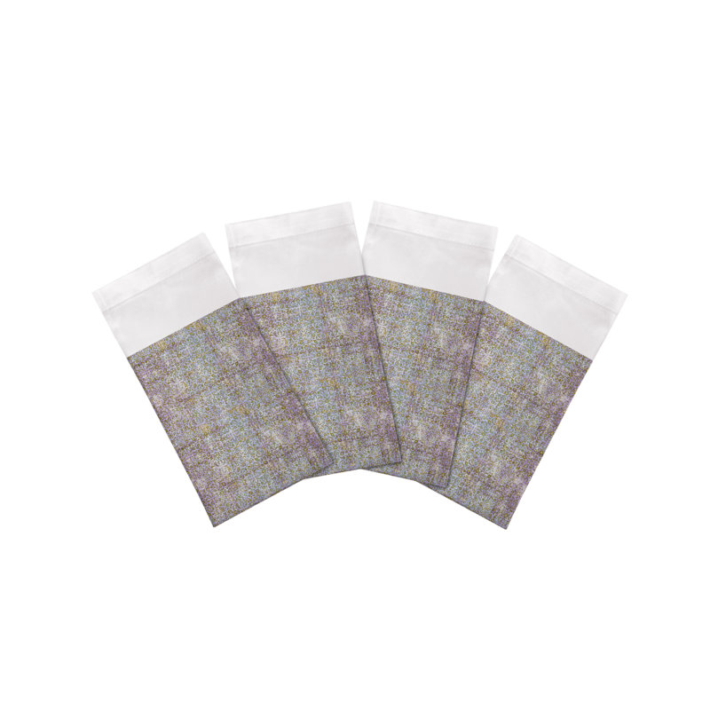 Iznik Cotton Sateen Dinner Napkins, Gold Purple