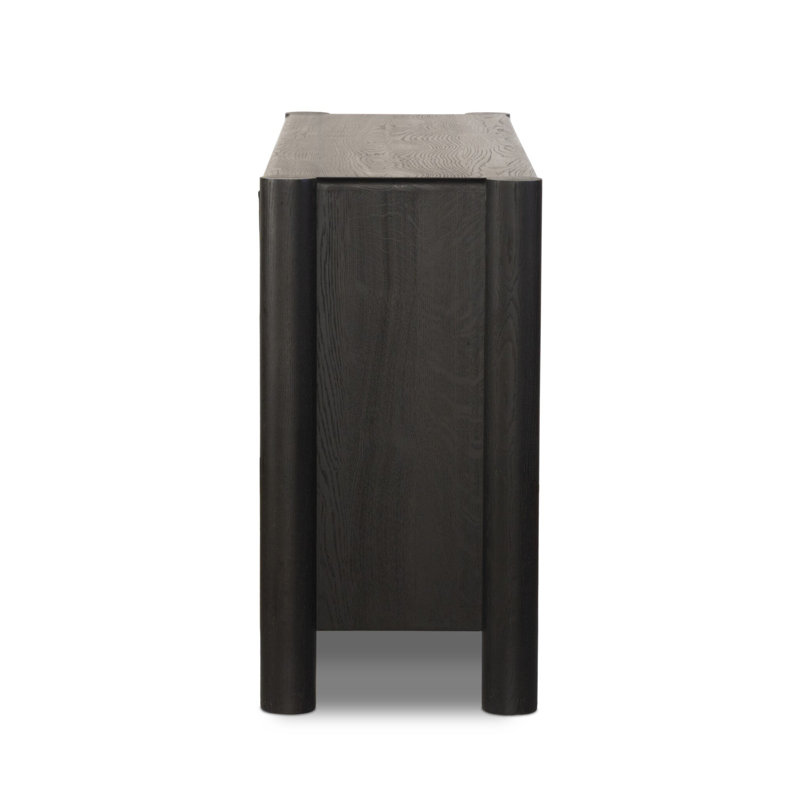 Ezri 4 Door Sideboard-Black Oak, Black Oak