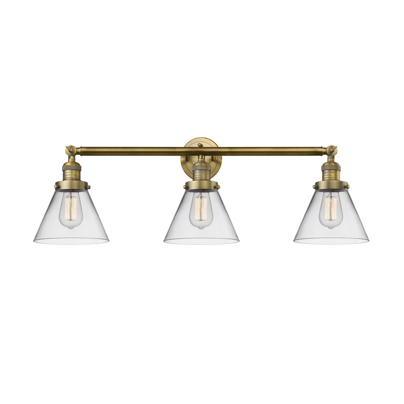 Sartain 3 - Light Dimmable Vanity Light, 60 Watt Vintage Incandescent Bulb, Oil Rubbed Bronze, Clear
