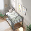 Lit superposé simple au-dessus de simple, pin durable et bois aggloméré, conception de maison grise moderne