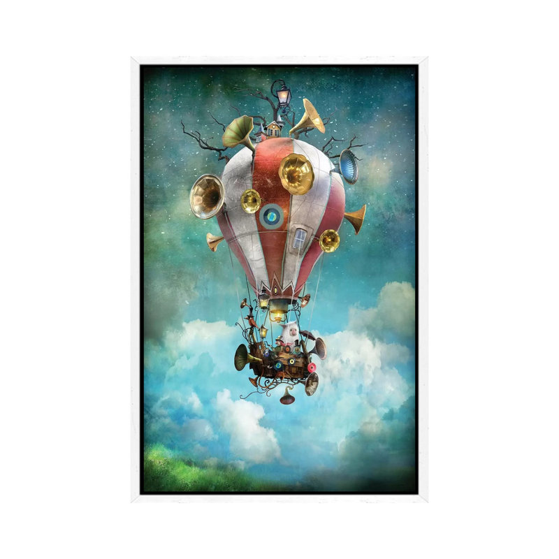 The Gramoballoophone by Alexander Jansson - Print on Canvas, White Framed, 66.04 cm H x 45.72 cm W