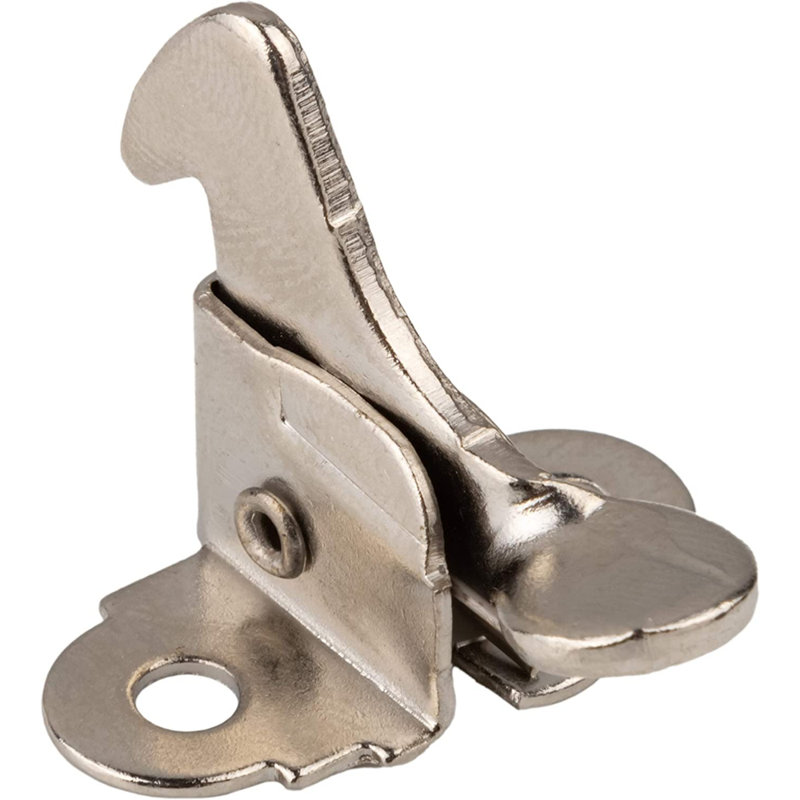 Verrou de porte à coude nickelé à ressort