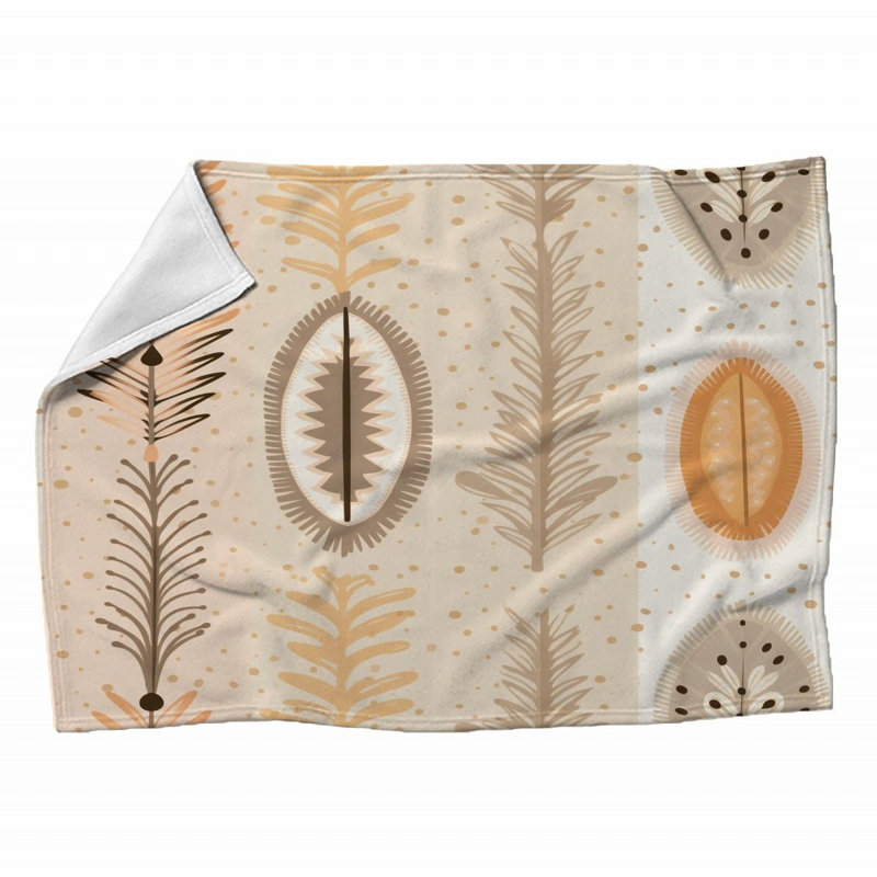 Machine Printed Throw Blanket, 60" L x 50" W, Abstract, Multicolor Cream