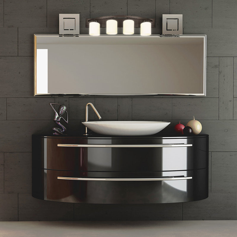 4 - Light Dimmable Vanity Light, Oil Rubbed Bronze