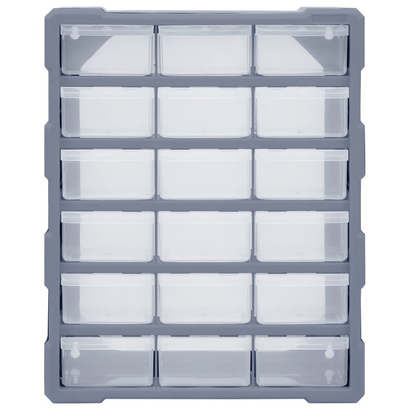 18 Drawer Storage Drawer, Grey