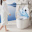 Toilette intelligente 12 po entièrement automatique avec ouverture à couvercle capteur, veilleuse et température réglable 12 po