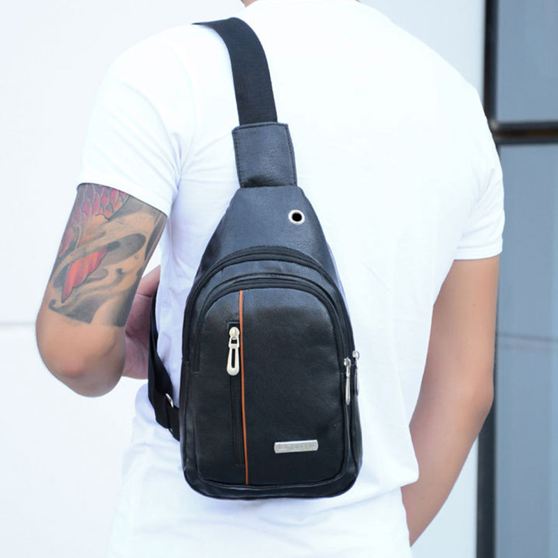 Sac à bandoulière pour homme Sac à bandoulière pour femme Sac à dos à bandoulière avec trou pour écouteurs pour la randonnée en camping