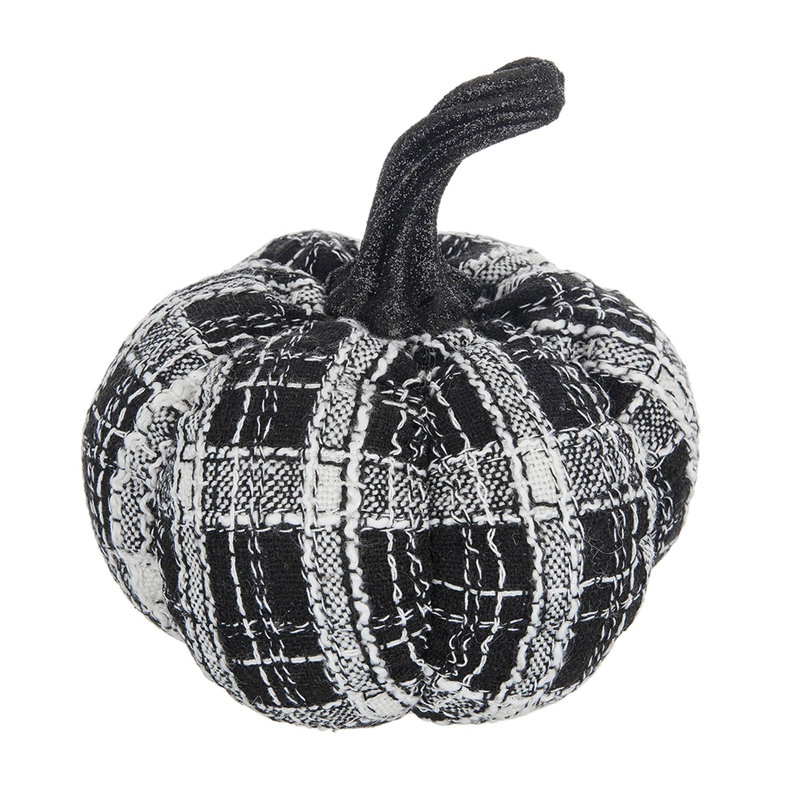 7 x 7 x 7 po tissu citrouille à carreaux noir et blanc clair, pour les fêtes d'Halloween