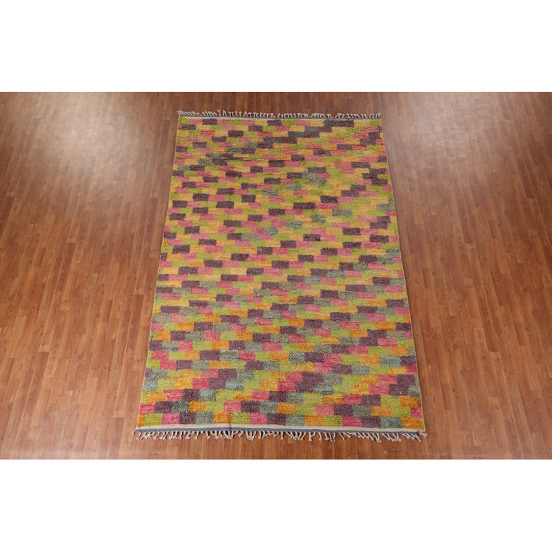 Checkered Moroccan Oriental Area Rug 7x10