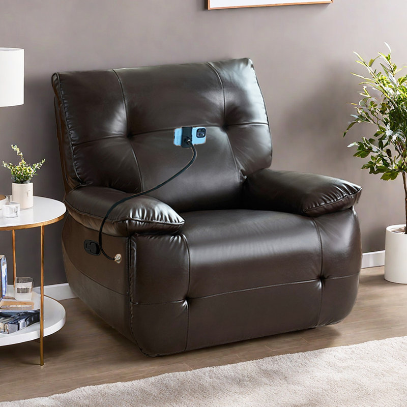 Fauteuil inclinable Quanetta, Marron foncé