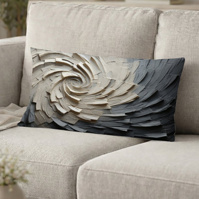 Coussin décoratif gris beige et méditatif III