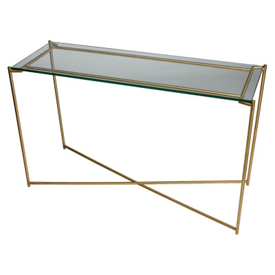 Bedell 123.3 cm W Glass Top Console Table