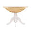 Table de salle à manger ronde naturelle brun et blanc avec abattant