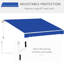 Auvent rétractable de terrasse 8 pi x 7 pi, bleu - Pare-soleil manuel pour terrasse réglable pour protéger le soleil