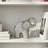 Ancier Hammered Ceramic Silver Elephant Statue-628034715