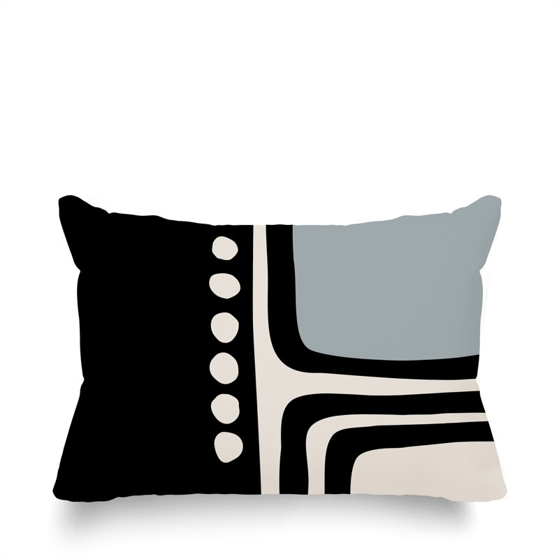 Coussin lombaire réversible intérieur / extérieur Sofi Minimalist, H 14 po x l 20 po, Gris