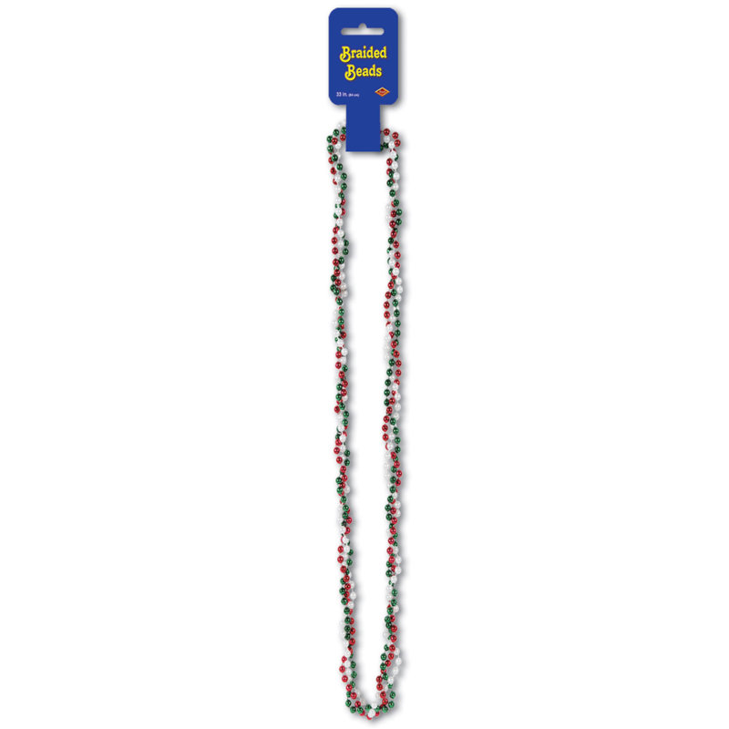 Perles tressées - 33 po - paquet de 12