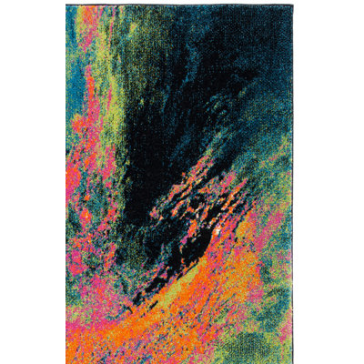 Rizzuto Abstract Blue/Orange Area Rug