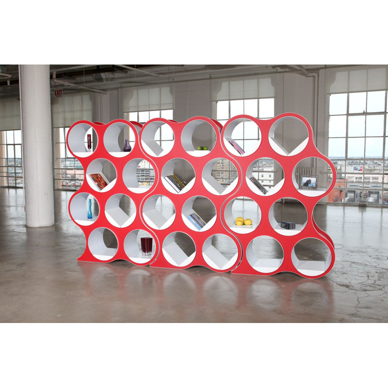 Bibliothèque géométrique BOLLA Pop, 8 tablettes, Rouge