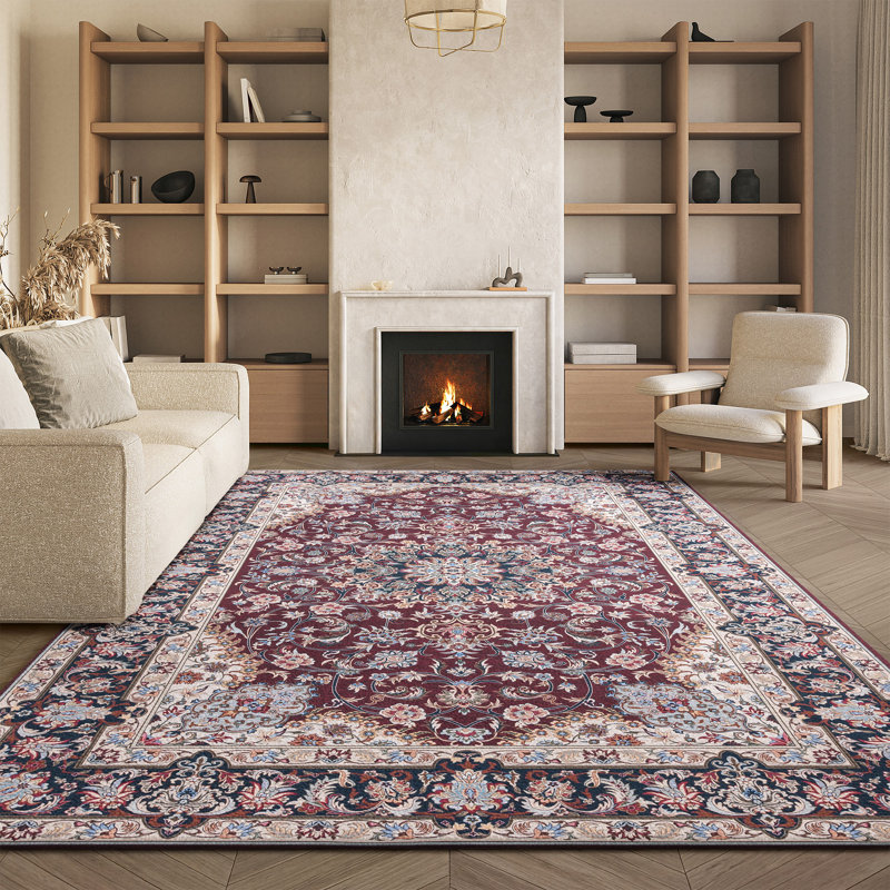 Tapis rouge / bleu marine / crème czarnetzki, Rectangle 8 pi x 10 pi