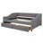 Upholstered Daybed With Two Drawers, Wood Slat Support, Gray, Full Size-71995323