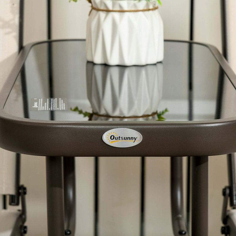 Banc oscillant d'extérieur avec table centrale Outsunny