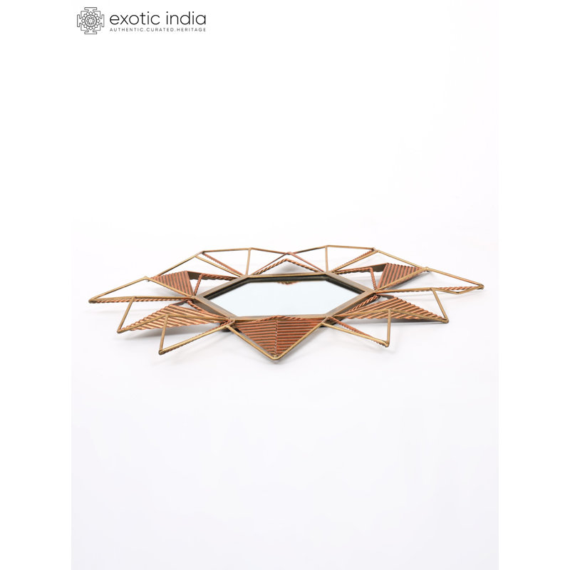  21" Hexagonal Wall Mirror, Iron and Glass Decorative Accent Mirror