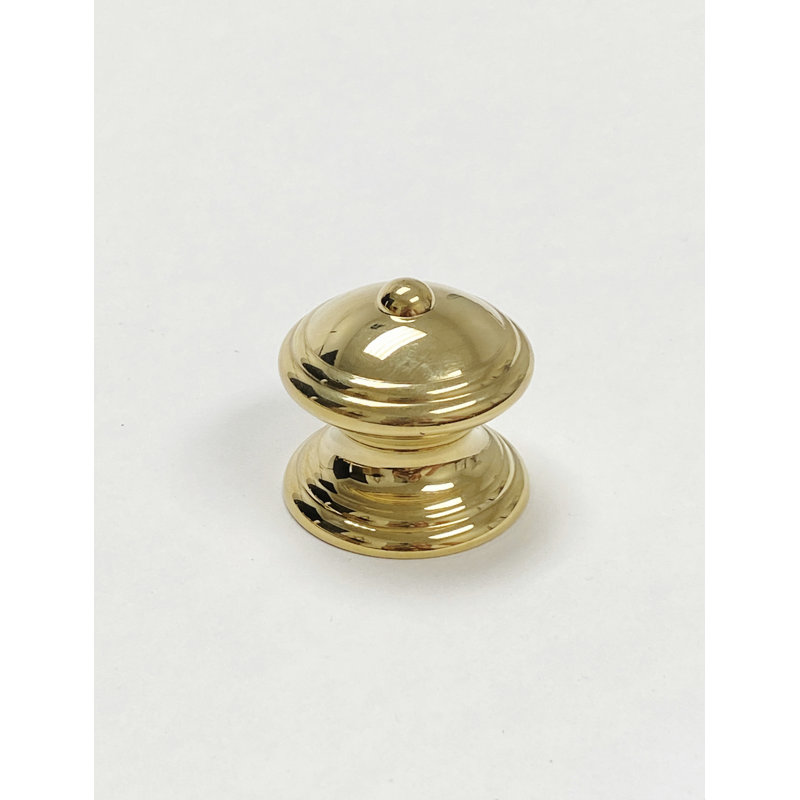 1 1/4" Diameter Round Knob, Unlacquered Polished Brass