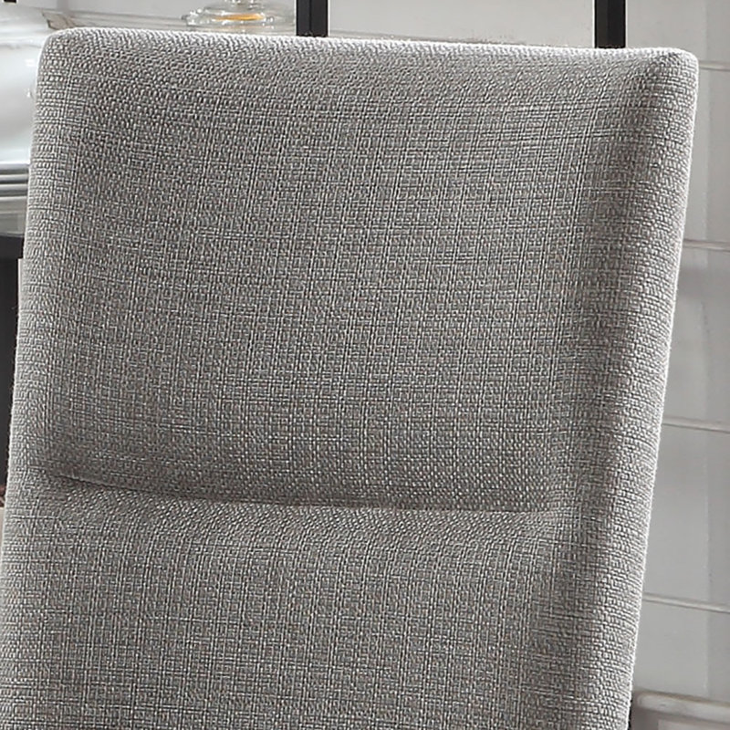 Bourland 35.75'' H Upholstered Side Chair, Beige Linen, Brown