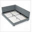 Structure de lit rembourrée capitonnée avec dossier et accoudoirs, bois d'eucalyptus durable pour une stabilité et un confort accrus-307074697