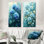 Hydrangea Blossom Harmony I - Blue Botanical, impression murale en métal 2 pièces