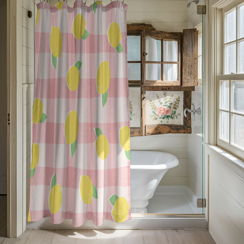 Rideau de douche 1 pièce Pink Delight, H 74 po x l 71 po